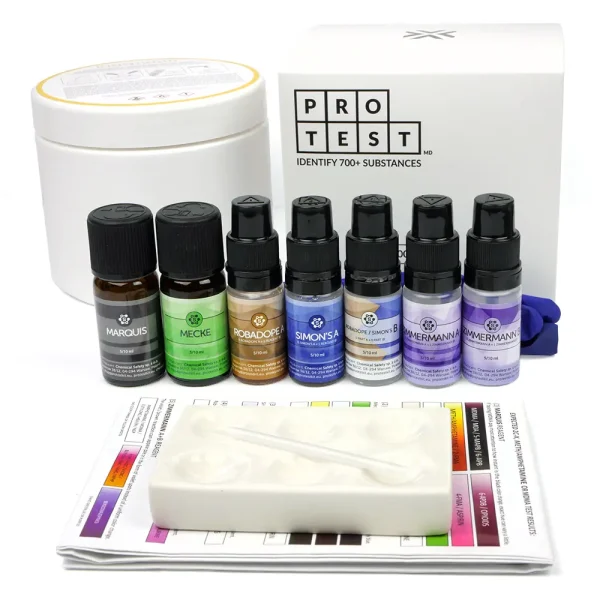 Kit di test per MDMA con i reagenti Marquis, Mecke, Robadope, Simon's, Zimmermann