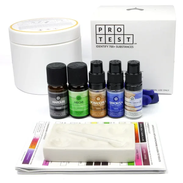 Kit di test per meta/anfetamina con i reagenti Marquis, Mecke, Robadope, Simon's