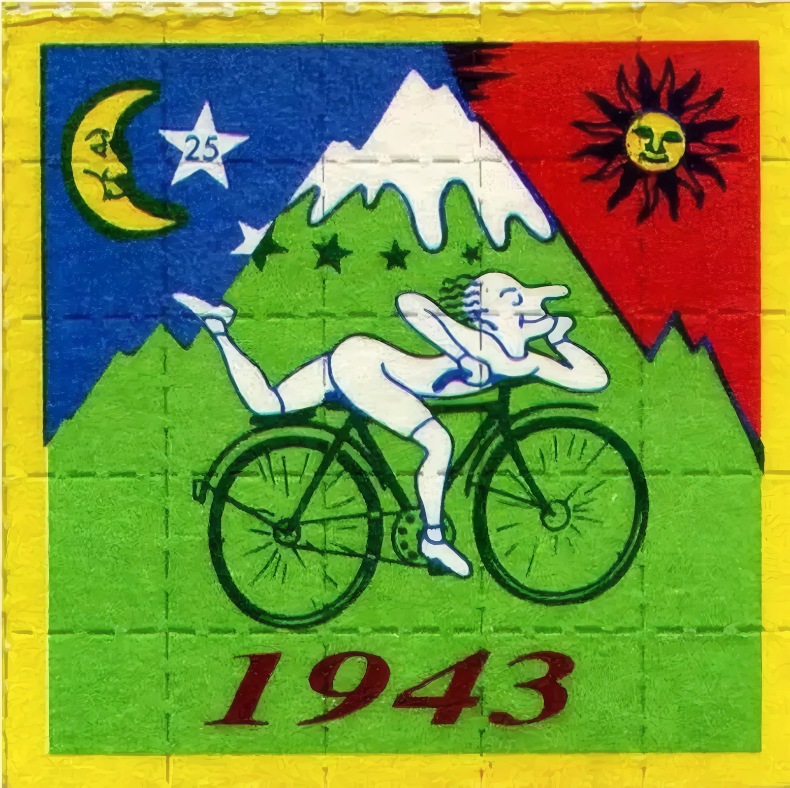 Blotter di LSD con il giro in bicicletta di Albert Hofmann del 1943