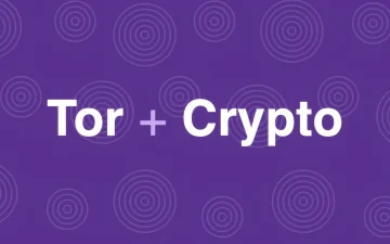 Banner viola Tor e cripto con anelli concentrici per i siti onion di PRO Test